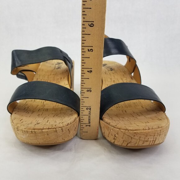 Korks Kork-Ease Austin Sandals Women 11 EU 43 Navy Leather Faux Cork Wedge Shoe - Picture 16 of 16